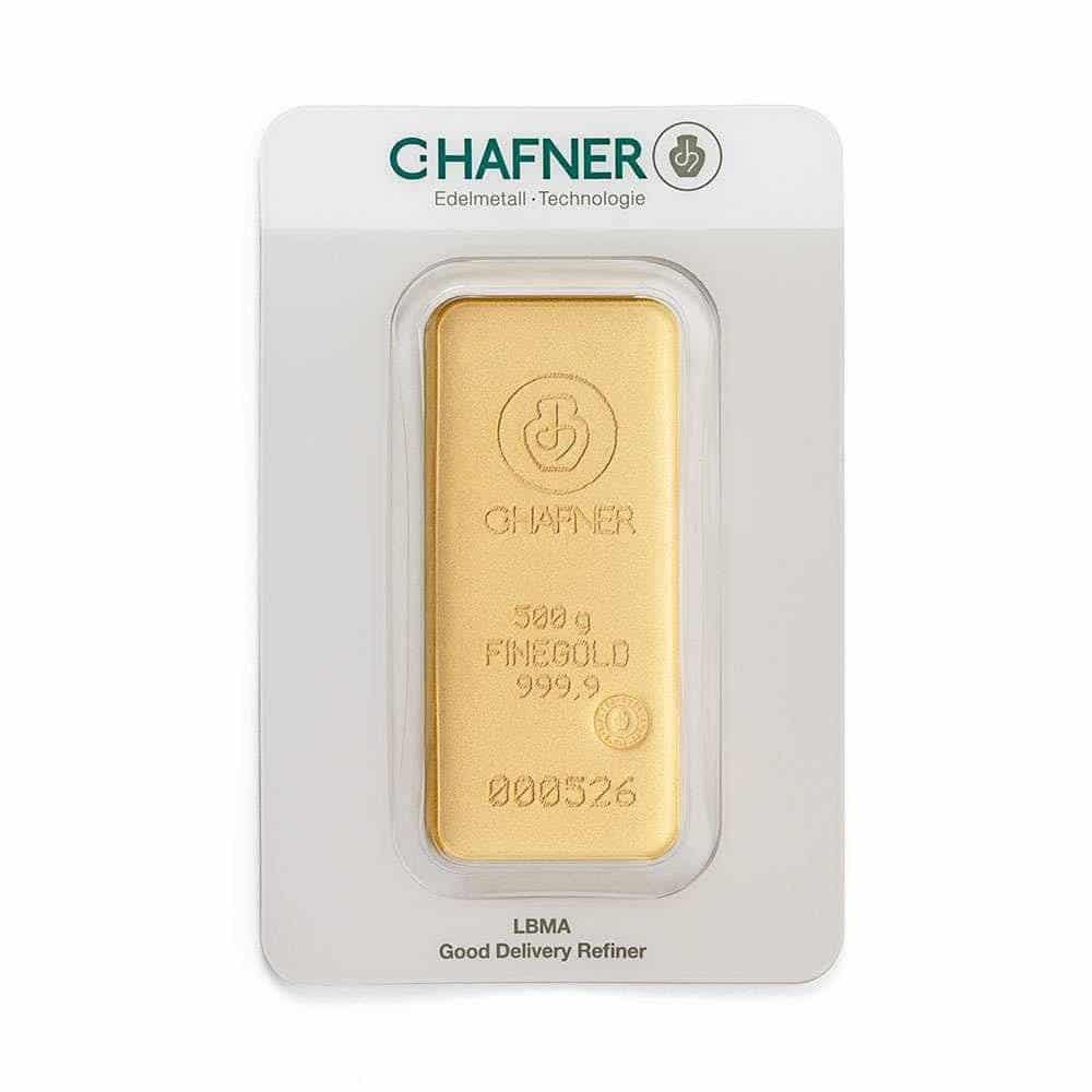 500 g Goldbarren - C.Hafner gegossen