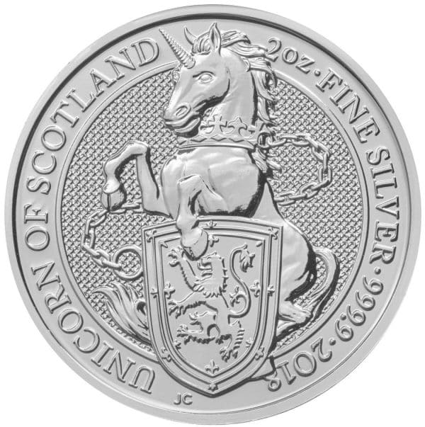 2 oz Silbermünze The Queens Beasts Unicorn 2018 - D