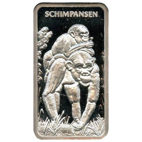 1 oz MünzManufaktur Motivbarren Schimpansen