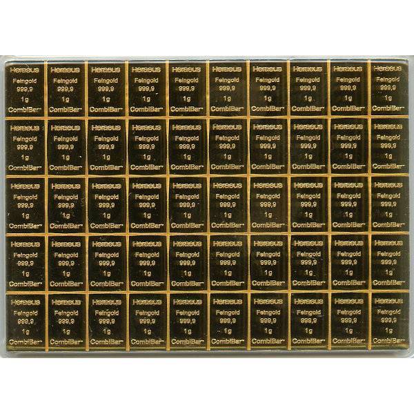 50 x 1 g Tafelbarren Gold - diverse