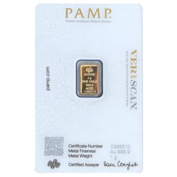 1 g Goldbarren - Pamp