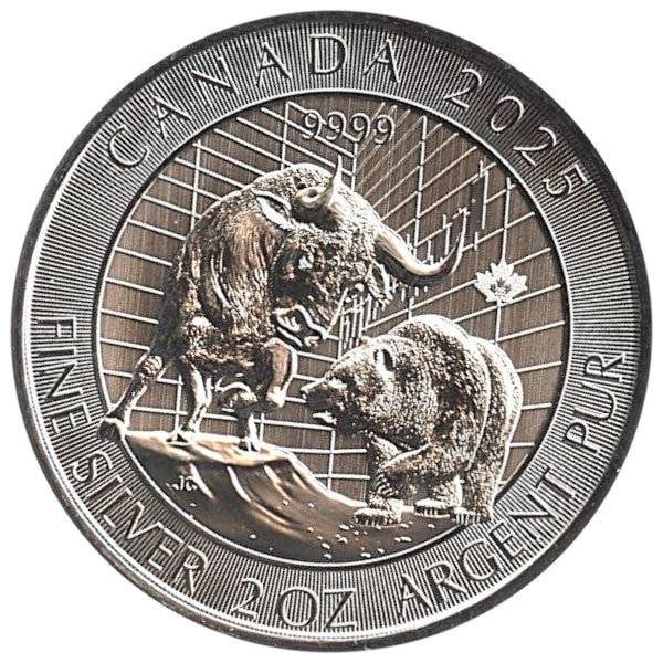 2 oz Silber Bulle und Bär - 2025