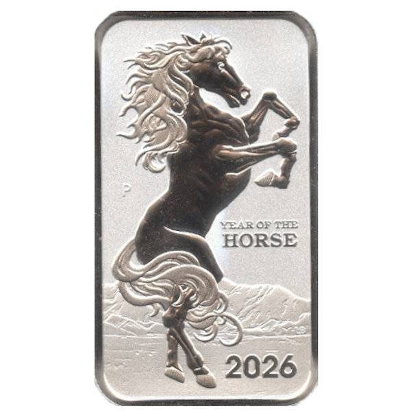 1 oz Silberbarren - Lunar Pferd