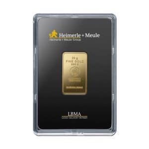 20 g Goldbarren Heimerle + Meule geprägt