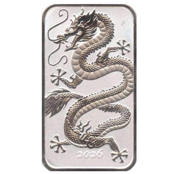 1 oz Silber Münzbarren Perth Mint Rectangular Drag