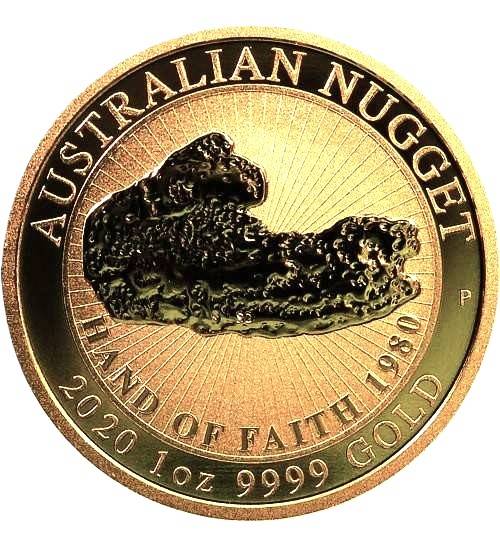 1 oz Gold Australian Nugget - Hand of faith 2020