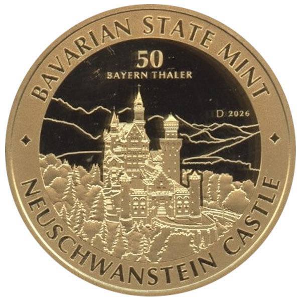 1/2 oz Gold Bayern Thaler - Schloss Neuschwanstein